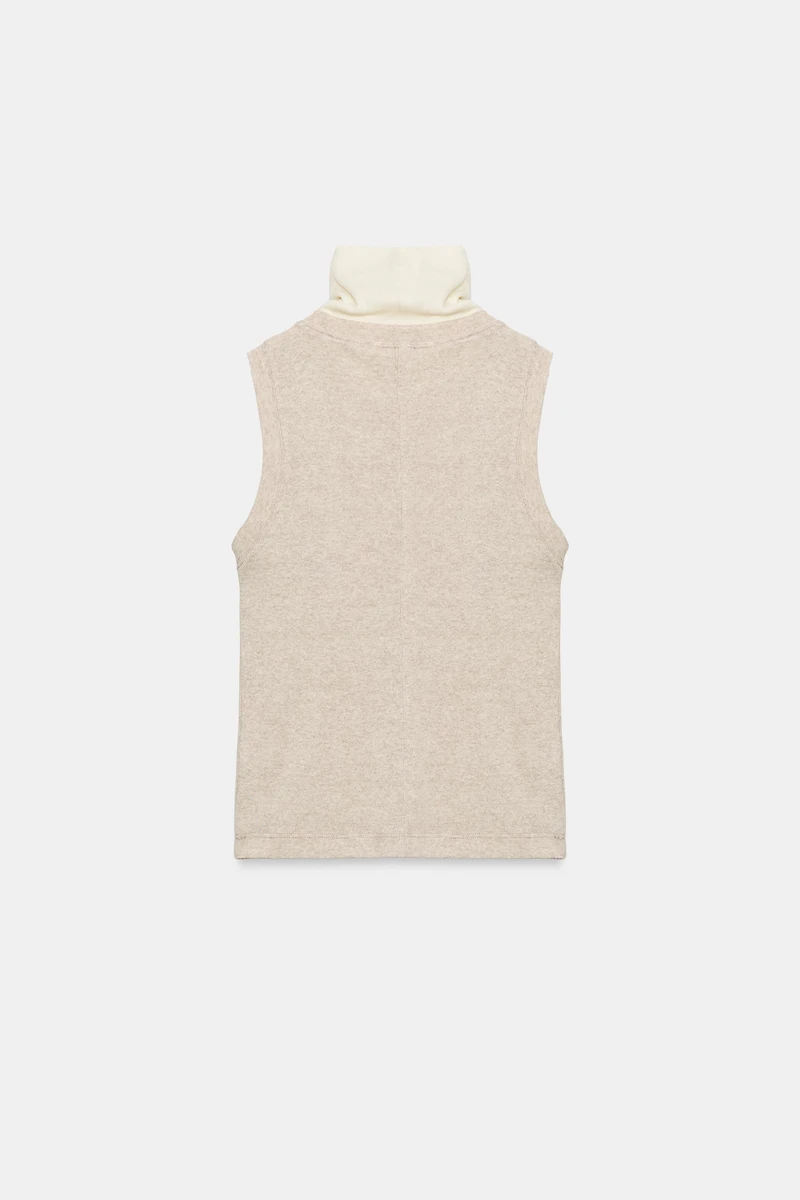 HIGH-NECK MIXED T-SHIRT