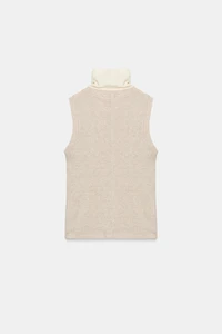 HIGH-NECK MIXED T-SHIRT