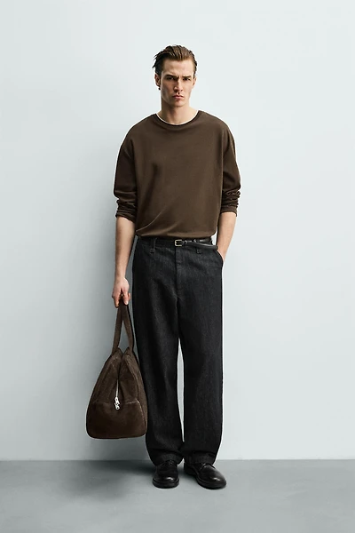 CONTRAST DOUBLE HEM T-SHIRT