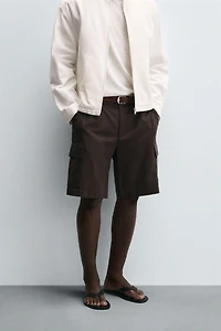 LYOCELL-COTTON CARGO SHORTS