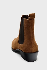 SPLIT LEATHER CHELSEA ANKLE BOOTS