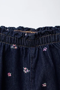 EMBROIDERED FLORAL BALLOON JEANS