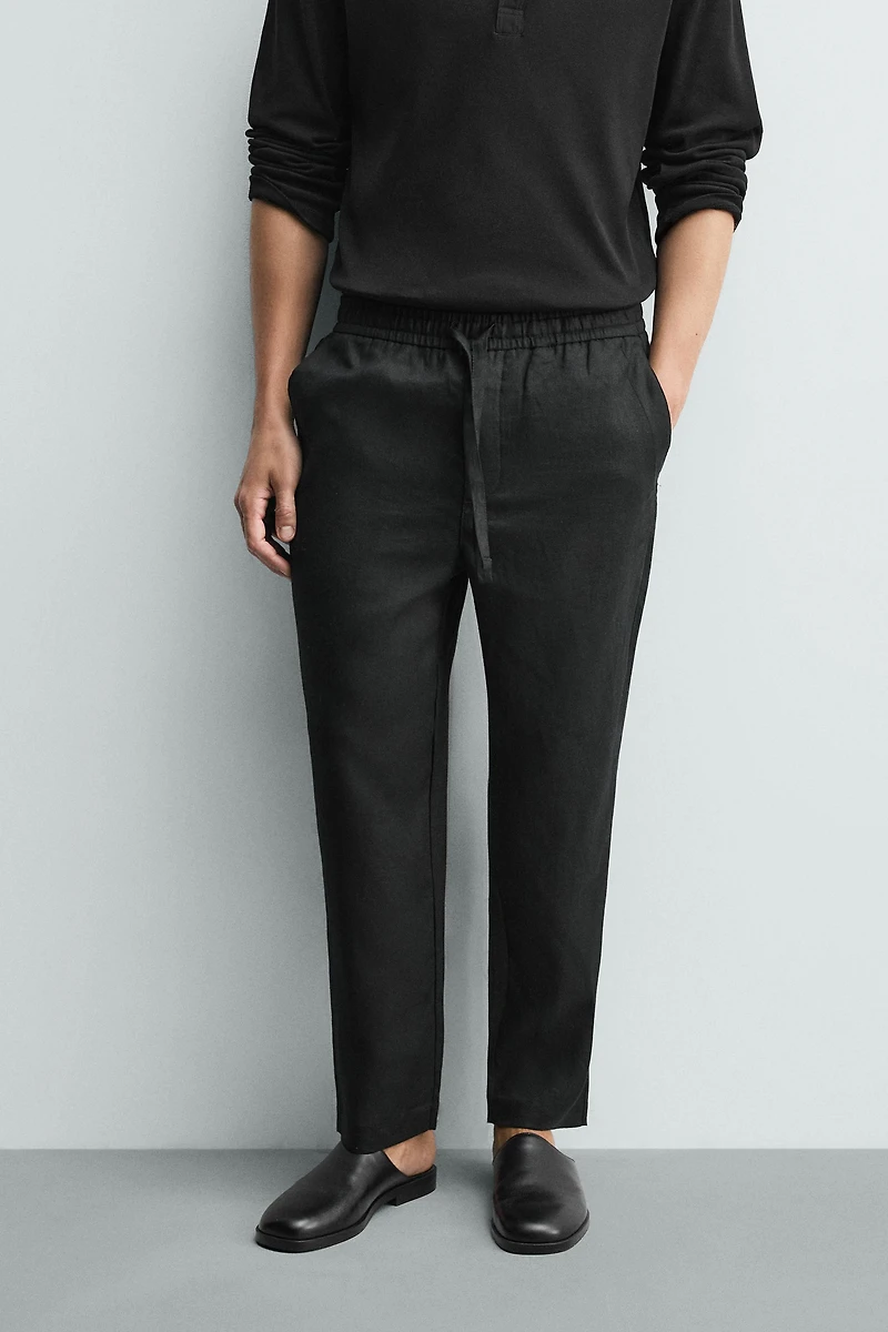 100% LINEN RELAXED FIT PANTS