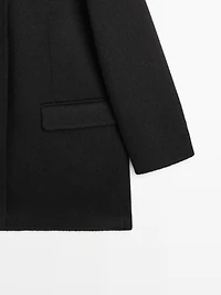 Wool blend high neck coat