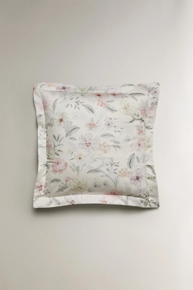 FLORAL SATEEN PILLOWCASE