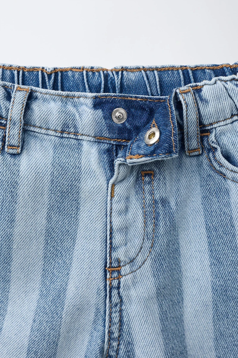 STRIPED DENIM SHORTS