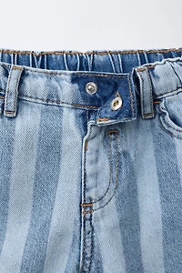 STRIPED DENIM SHORTS