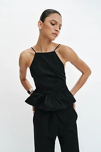 TOP HALTER PÉPLUM