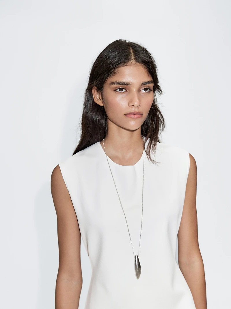 Robe longue contrastante sans manches