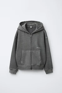 SWEAT ZIPPÉ TEINT EN PIÈCE