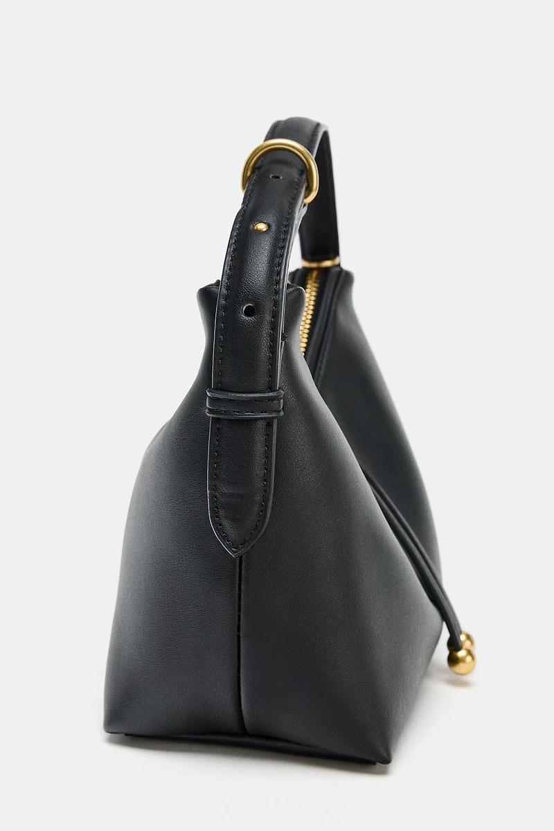 MINI BUCKET BAG WITH BEAD DETAIL