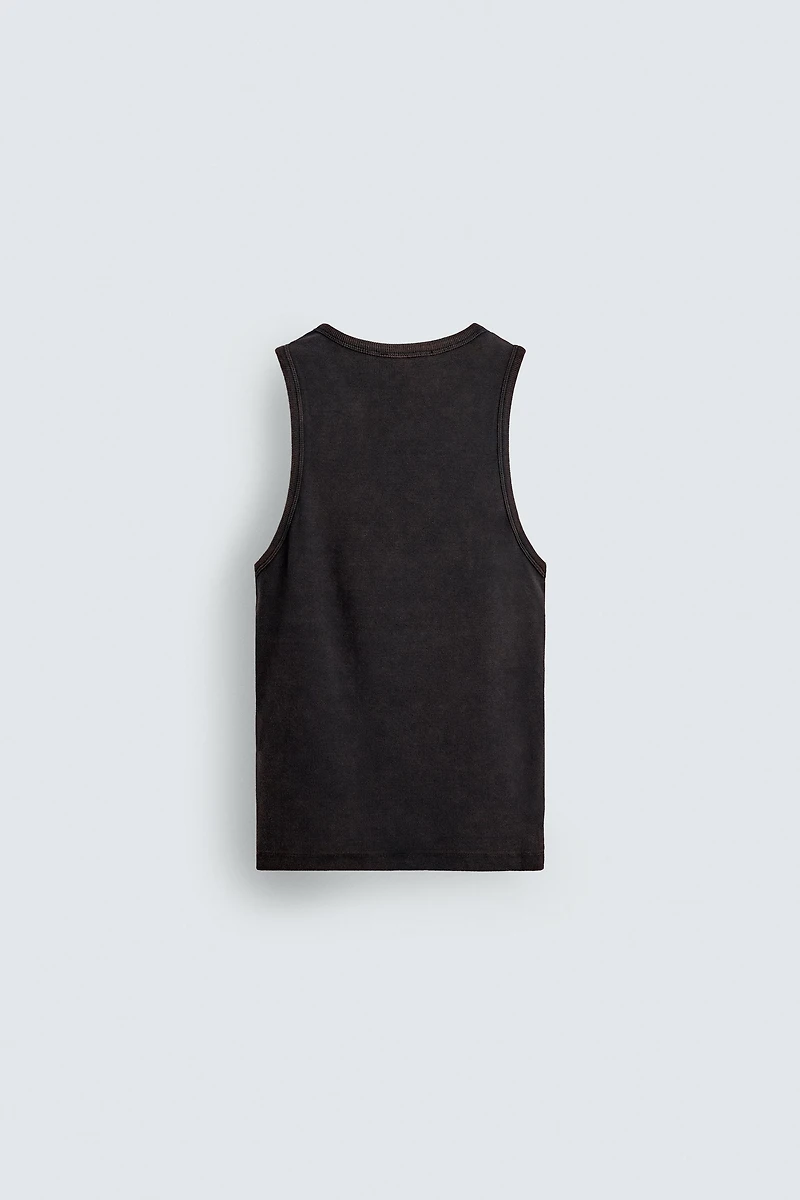 WASHED RIBBED TANK TOP