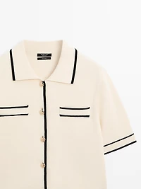 Cardigan à manches courtes avec boutons fantaisie