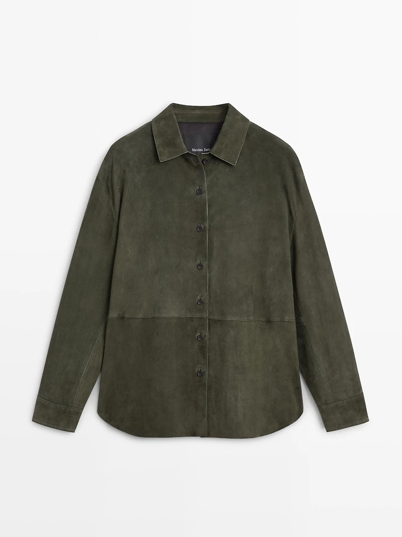 Chemisier coutures en cuir finition daim