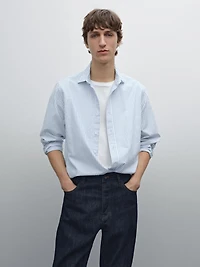 Regular fit striped cotton shirt