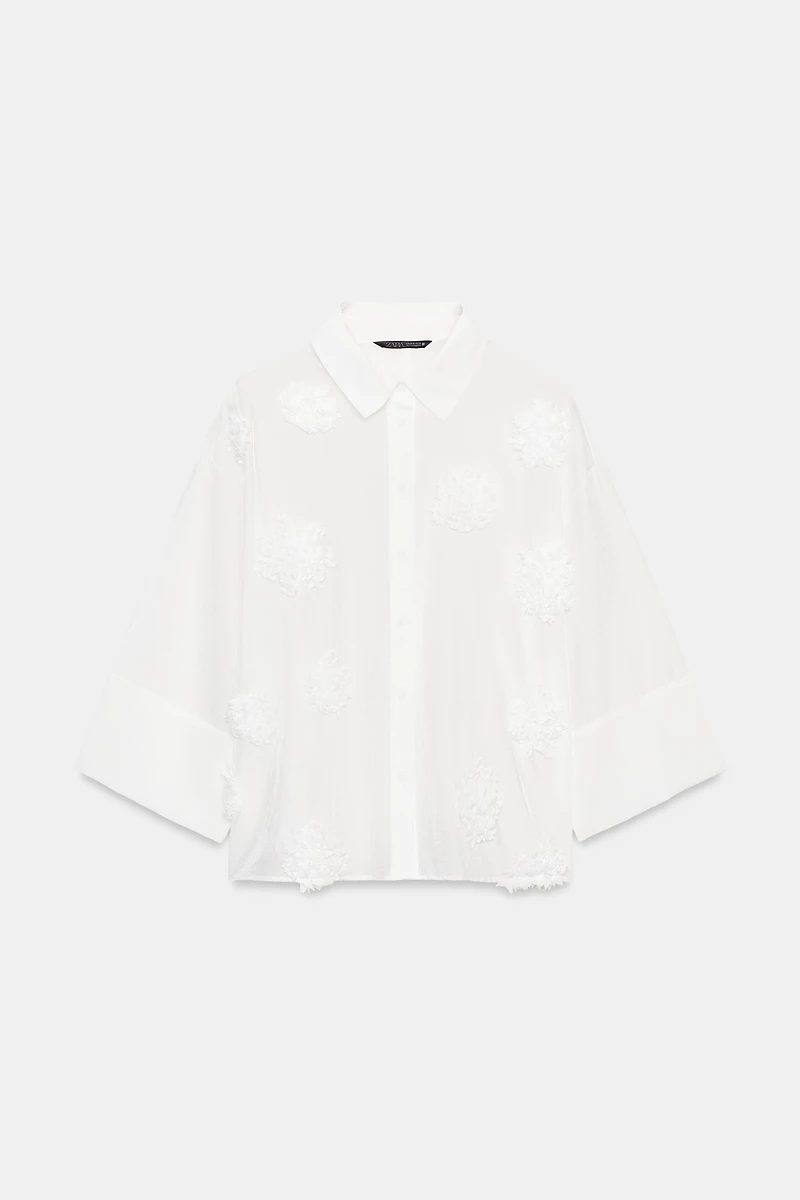 CHEMISE FLUIDE FLEURS EN RELIEF