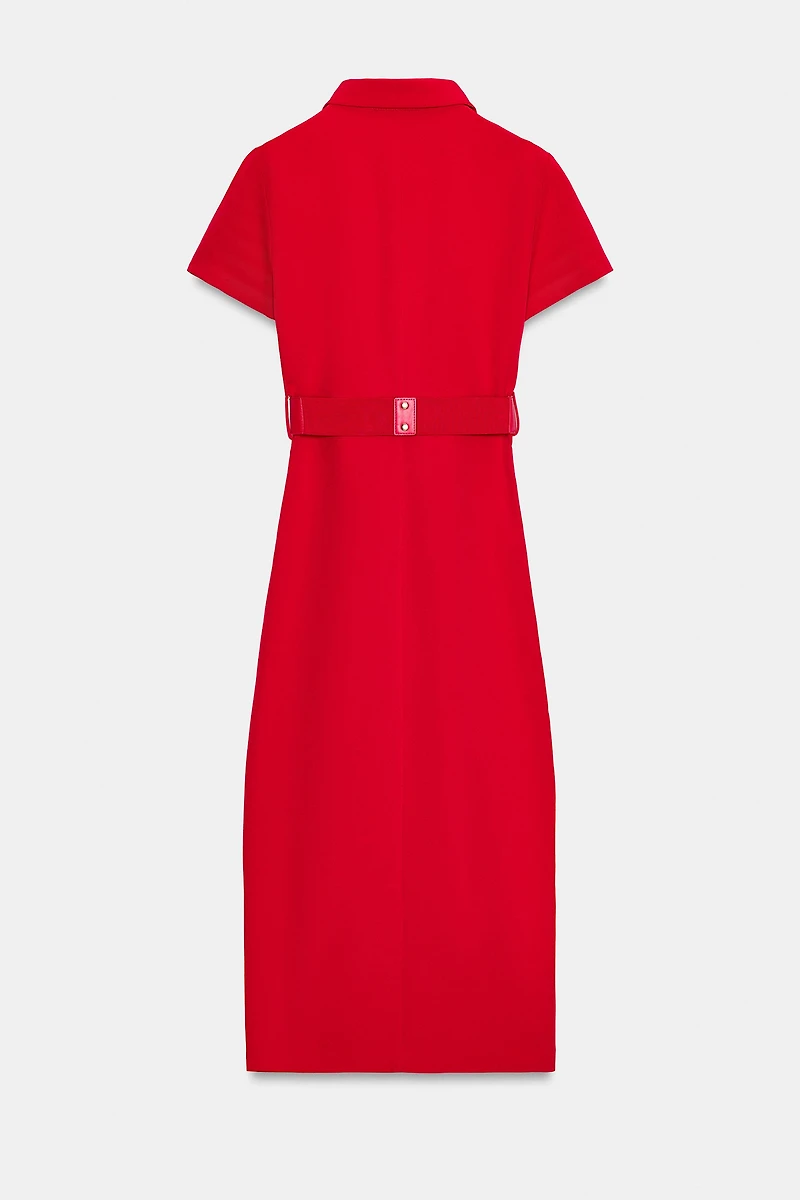 BELTED MIDI DRESS