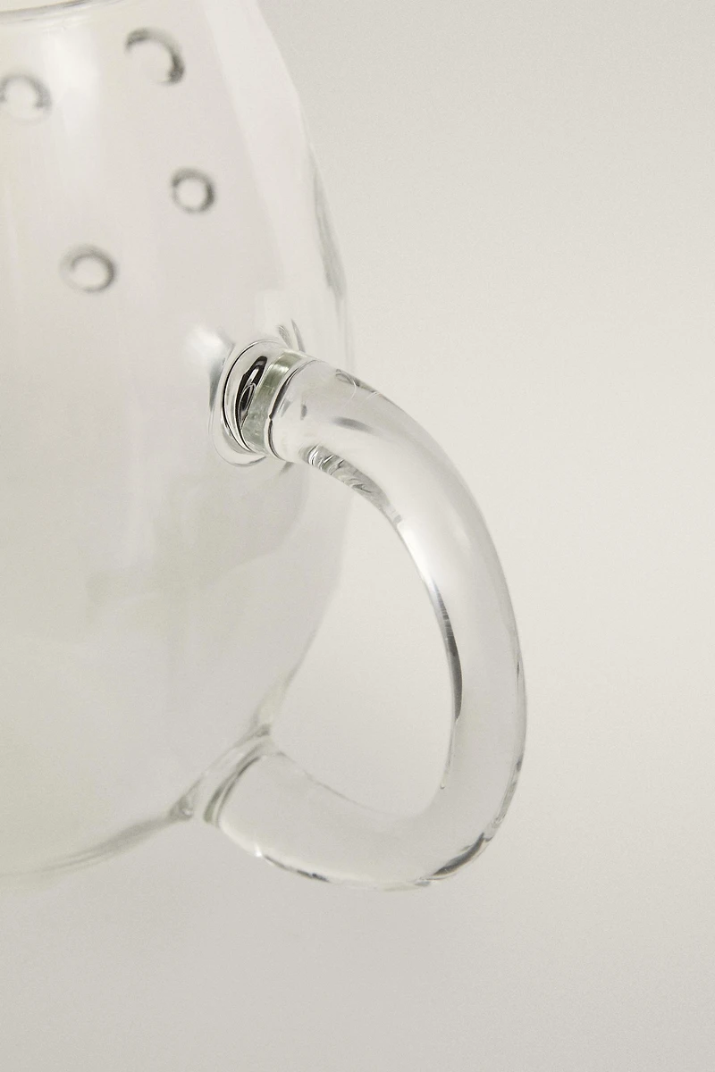 FISH AND BUBBLE BOROSILICATE GLASS PITCHER