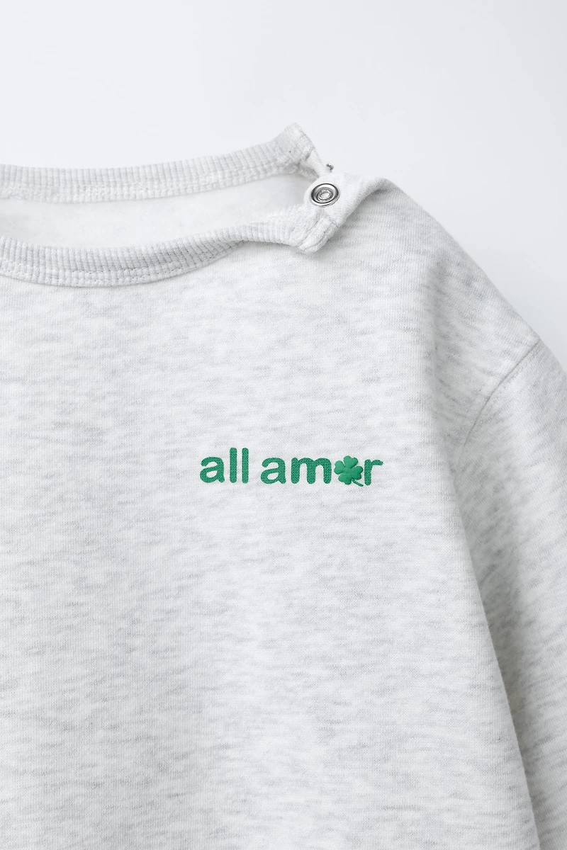 SWEATSHIRT AND PANTS SET WITH TEXT