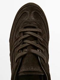 Tennis pièces croûte de cuir serraje