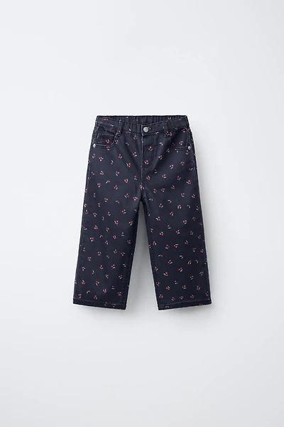 CHERRY PRINT TWILL CULOTTES