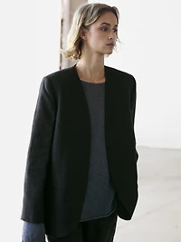 100% linen lapelless blazer
