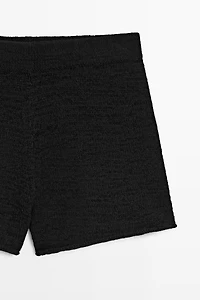 Textured knit shorts