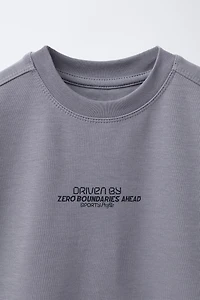 TEXT INTERLOCK T-SHIRT AND BERMUDA SET