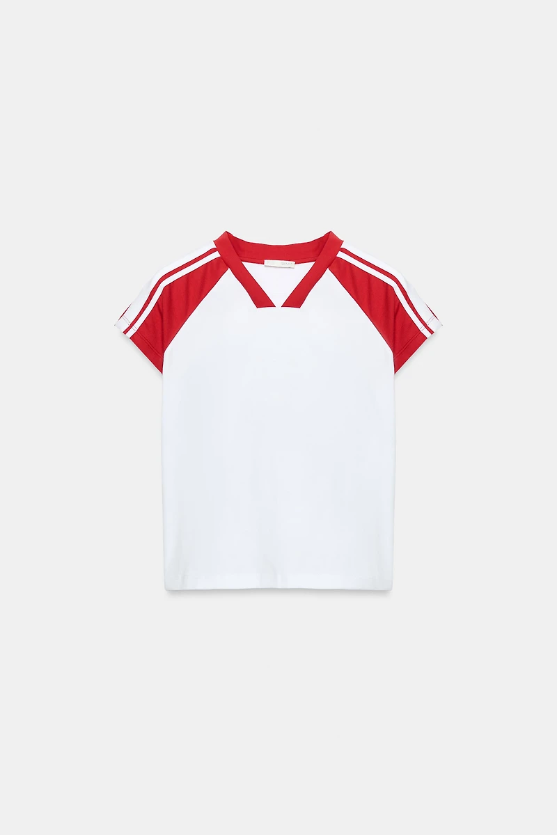 T-SHIRT À MANCHES RAGLAN ET BANDES LATÉRALES