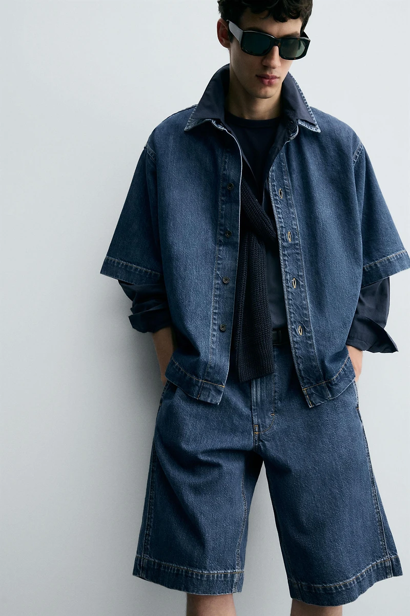 SHORT SLEEVE DENIM SHIRT