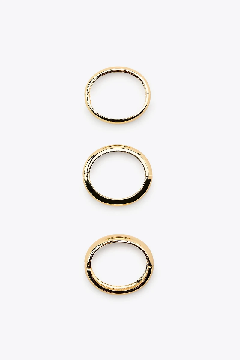 LOT DE 3 BRACELETS JONCS MÉTALLIQUES