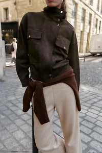 PANTALON MOLLETON À JAMBES LARGES