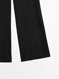 Wide-leg trousers with seam details