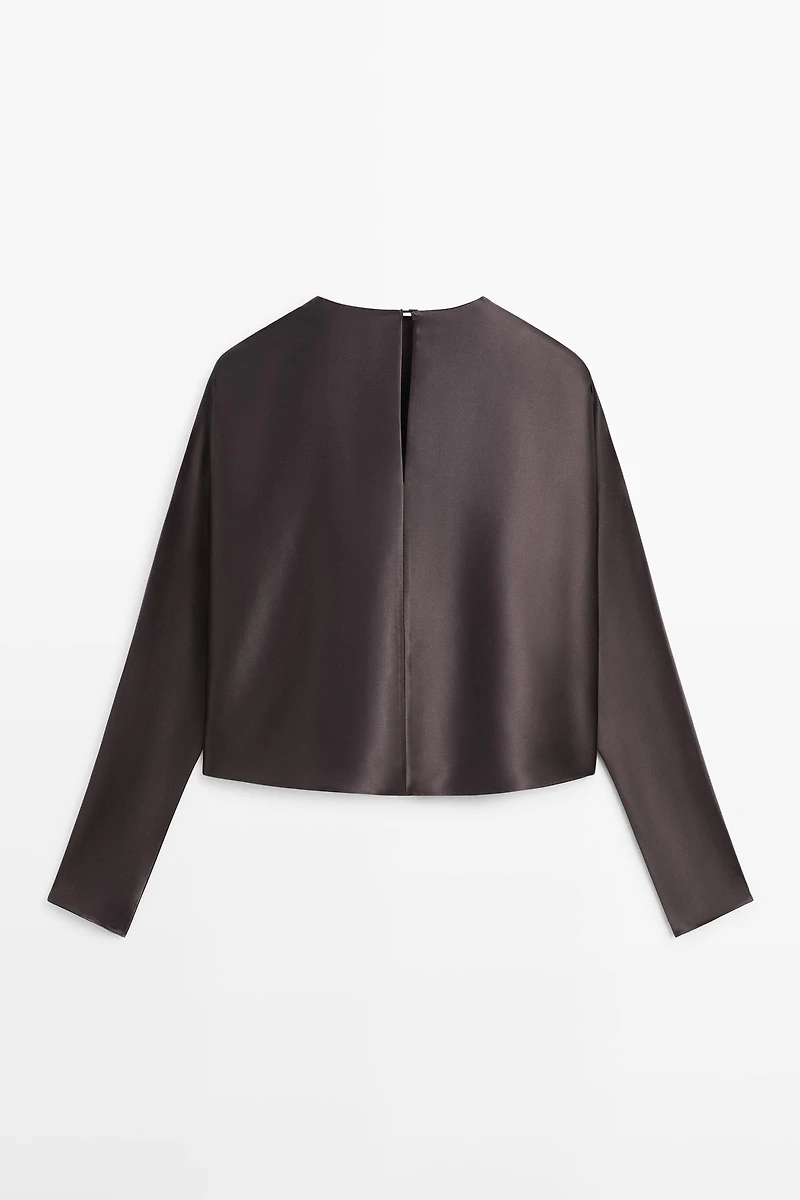 100% silk short batwing sleeve blouse - STUDIO