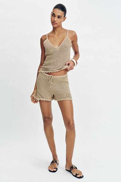 POINTELLE KNIT SHORTS