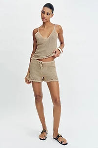 POINTELLE KNIT SHORTS