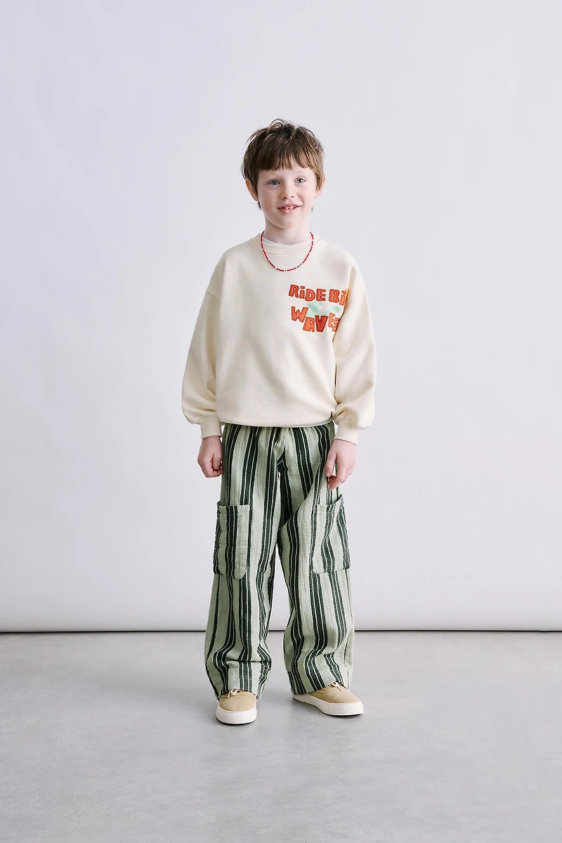 STRIPED TEXTURE PANTS