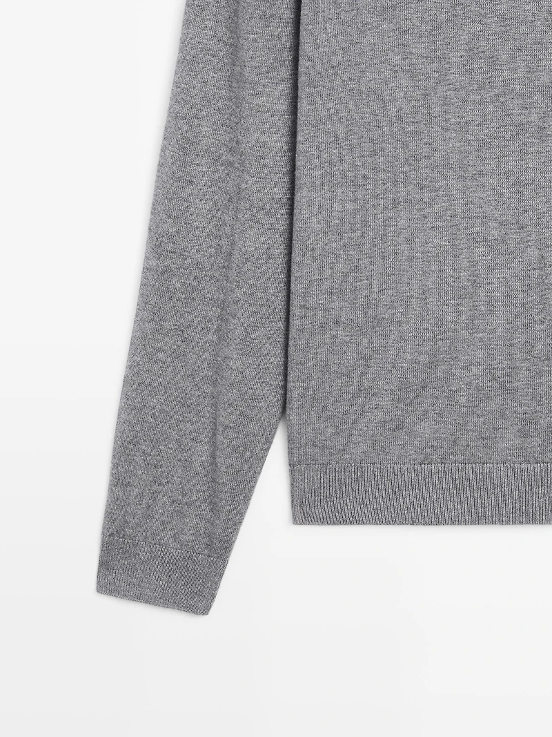 Pull en maille à col camionneur boutonné