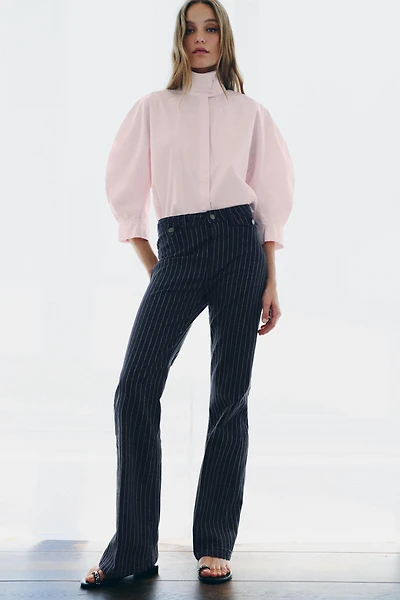 ZW COLLECTION HIGH-WAIST STRIPED FLARE JEANS