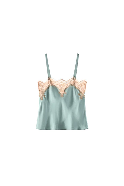 TOP STYLE LINGERIE SATINÉ AVEC DENTELLE