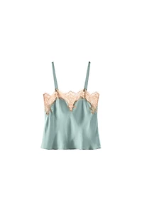 TOP STYLE LINGERIE SATINÉ AVEC DENTELLE