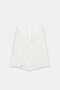 ZW COLLECTION LINEN BLEND TUXEDO BLAZER
