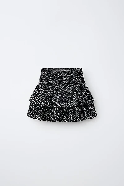 PRINTED RUFFLE SKIRT