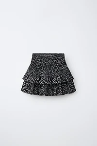 PRINTED RUFFLE SKIRT