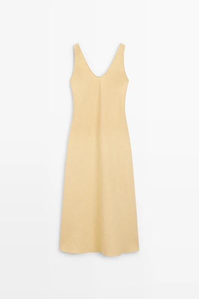Robe midi bretelles 100 % lin