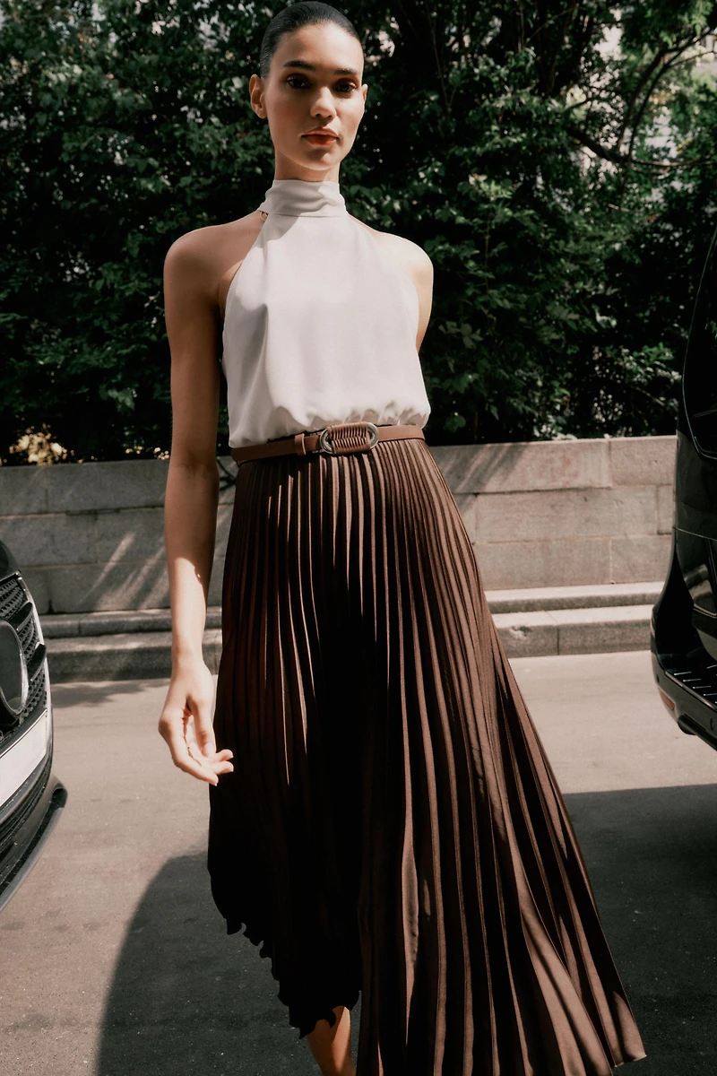 ROBE MIDI COMBINÉE PLISSÉE