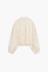 BLOUSE FLUIDE À MANCHES BOUFFANTES