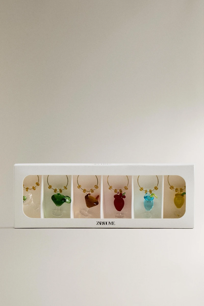SET OF COCKTAIL GLASS CHARMS (SET OF 6)