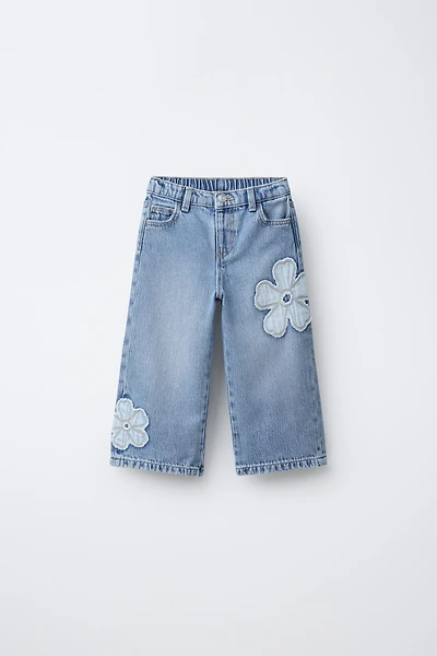 FLORAL WIDE LEG JEANS