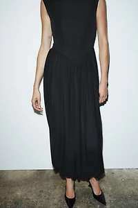 LONG TULLE COMBINATION DRESS